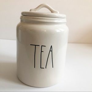 Brand New Rae Dunn TEA Canister / Container - Black and White